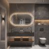 Phantom Mirrors Serie 005 005.100.70 ovaal rechte LED spiegel, 100x70 cm met directe en indirecte led rondom