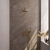 Brauer Carving 5-GG-121 thermostatische inbouw regendouche 3-weg omstelling SET 25 goud geborsteld PVD