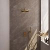 Brauer Carving 5-GG-124 thermostatische inbouw regendouche 3-weg omstelling SET 28 goud geborsteld PVD