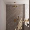 Brauer Carving 5-GG-126 thermostatic concealed rain shower 3-way diverter SET 30 gold brushed PVD