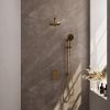 Brauer Carving 5-GG-139 thermostatische inbouw regendouche 3-weg omstelling SET 43 goud geborsteld PVD