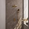 BrauerCarving 5-GG-140 thermostatic concealed rain shower 3-way diverter SET 44 gold brushed PVD