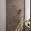Brauer Carving 5-GG-142 thermostatische inbouw regendouche 3-weg omstelling SET 46 goud geborsteld PVD