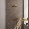 Brauer Carving 5-GG-185 thermostatische inbouw regendouche met drukknoppen SET 50 goud geborsteld PVD