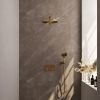 Brauer Carving 5-GG-191 thermostatische inbouw regendouche met drukknoppen SET 56 goud geborsteld PVD
