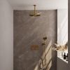 Brauer Carving 5-GG-195 thermostatische inbouw regendouche met drukknoppen SET 60 goud geborsteld PVD