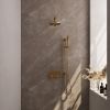 Brauer Carving 5-GG-196 thermostatische inbouw regendouche met drukknoppen SET 61 goud geborsteld PVD