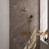 Brauer Carving 5-GG-202 thermostatische inbouw regendouche met drukknoppen SET 67 goud geborsteld PVD