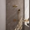Brauer Carving 5-GG-203 thermostatische inbouw regendouche met drukknoppen SET 68 goud geborsteld PVD
