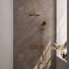 Brauer Carving 5-GG-205 thermostatic concealed rain shower with push buttons SET 70 gold brushed PVD