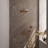 Brauer Carving 5-GK-128 thermostatische inbouw regendouche 3-weg omstelling SET 32 koper geborsteld PVD