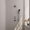 Brauer Carving 5-GM-115 thermostatische inbouw regendouche SET 19 gunmetal geborsteld PVD
