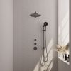 Brauer Carving 5-GM-116 thermostatische inbouw regendouche SET 20 gunmetal geborsteld PVD