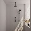 Brauer Carving 5-GM-119 thermostatische inbouw regendouche SET 23 gunmetal geborsteld PVD
