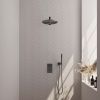 Brauer Carving 5-GM-122 thermostatische inbouw regendouche 3-weg omstelling SET 26 gunmetal geborsteld PVD
