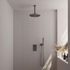 Brauer Carving 5-GM-126 thermostatische inbouw regendouche 3-weg omstelling SET 30 gunmetal geborsteld PVD