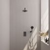 Brauer Carving 5-GM-127 thermostatische inbouw regendouche 3-weg omstelling SET 31 gunmetal geborsteld PVD