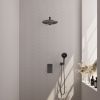 Brauer Carving 5-GM-128 thermostatische inbouw regendouche 3-weg omstelling SET 32 gunmetal geborsteld PVD