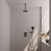 Brauer Carving 5-GM-131 thermostatische inbouw regendouche 3-weg omstelling SET 35 gunmetal geborsteld PVD