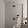Brauer Carving 5-GM-132 thermostatische inbouw regendouche 3-weg omstelling SET 36 gunmetal geborsteld PVD