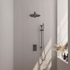 Brauer Carving 5-GM-134 thermostatische inbouw regendouche 3-weg omstelling SET 38 gunmetal geborsteld PVD