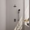 Brauer Carving 5-GM-139 thermostatische inbouw regendouche 3-weg omstelling SET 43 gunmetal geborsteld PVD