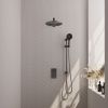 Brauer Carving 5-GM-140 thermostatische inbouw regendouche 3-weg omstelling SET 44 gunmetal geborsteld PVD