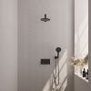 Brauer Carving 5-S-190 thermostatische inbouw regendouche met drukknoppen SET 55 mat zwart
