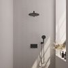 Brauer Carving 5-S-191 thermostatische inbouw regendouche met drukknoppen SET 56 mat zwart