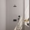 Brauer Carving 5-S-192 thermostatische inbouw regendouche met drukknoppen SET 57 mat zwart