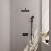 Brauer Carving 5-S-205 thermostatische inbouw regendouche met drukknoppen SET 70 mat zwart