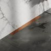 Brauer DR-MRFW80GK douchegoot met multifunctioneel rooster en flens voor wandmontage 7 x 80cm koper geborsteld PVD