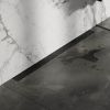 Brauer DR-SRFW90S douchegoot met standaard rooster en flens voor wandmontage 7 x 90cm mat zwart
