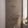 Brauer Edition 5-GG-167 thermostatic concealed rain shower with push buttons SET 56 gold brushed PVD