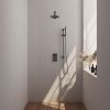Brauer Carving 5-GM-133 thermostatische inbouw regendouche 3-weg omstelling SET 37 gunmetal geborsteld PVD