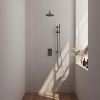 Brauer Carving 5-GM-135 thermostatische inbouw regendouche 3-weg omstelling SET 39 gunmetal geborsteld PVD
