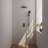 Brauer Carving 5-GM-142 thermostatische inbouw regendouche 3-weg omstelling SET 46 gunmetal geborsteld PVD