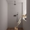 Brauer Carving 5-GM-188 thermostatische inbouw regendouche met drukknoppen SET 53 gunmetal geborsteld PVD
