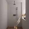 Brauer Carving 5-GM-200 thermostatische inbouw regendouche met drukknoppen SET 65 gunmetal geborsteld PVD