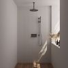 Brauer Carving 5-GM-201 thermostatische inbouw regendouche met drukknoppen SET 66 gunmetal geborsteld PVD