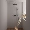 Brauer Carving 5-S-201 thermostatische inbouw regendouche met drukknoppen SET 66 mat zwart