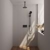 Brauer Carving 5-S-206 thermostatische inbouw regendouche met drukknoppen SET 71 mat zwart