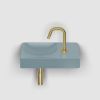 Clou Vale CL033816101R Handwaschbecken 38x19cm mit Hahnloch rechts aus mattblauer Keramik