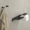 Geesa Leev 918208-06-280 shelf 28 cm with toilet roll holder with flap black