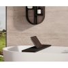 Looox Bath Collection WBSHELFBL78RVS badplank 78 cm massief eiken zwart met inzet geborsteld RVS