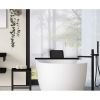 Looox Bath Collection WBSHELFBL78MZ badplank 78 cm massief eiken zwart met inzet mat zwart