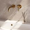 Brauer Carving 5-GG-004-B6-65 recessed basin mixer with curved spout and rosettes model A1 gold brushed PVD