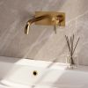 Brauer Carving 5-GG-004-B6 recessed basin mixer with curved spout and cover plate model A1 gold brushed PVD