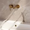 Brauer Carving 5-GG-083-S6-65 recessed basin mixer with straight spout and rosettes model A2 gold brushed PVD