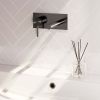 Brauer Carving 5-GM-083-S6 inbouw wastafelmengkraan met rechte uitloop en afdekplaat model A2 gunmetal geborsteld PVD